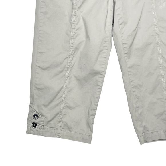 JM COLLECTION Capri Pants Straight Leg Relaxed Fit High Rise Khaki Sz 12Petite - Picture 3 of 9